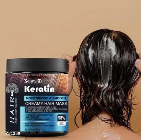 Professional Keratin Cream Hair Mask | Deep Moisturizing & Smoothing Treatment for Dry, Damaged Hair | 500gm (Pack of 1)