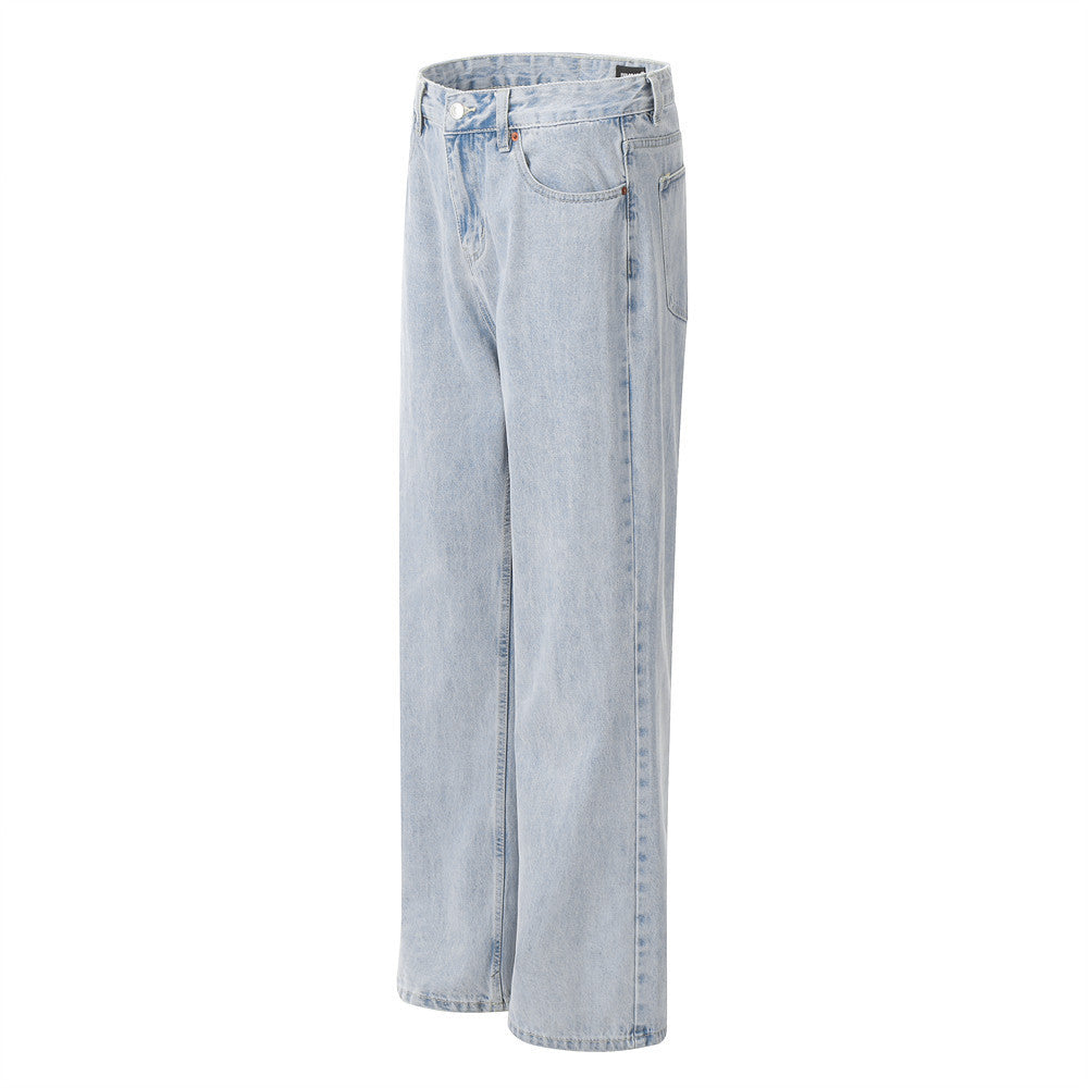 Denim Straight-leg Pants Casual Loose Trousers