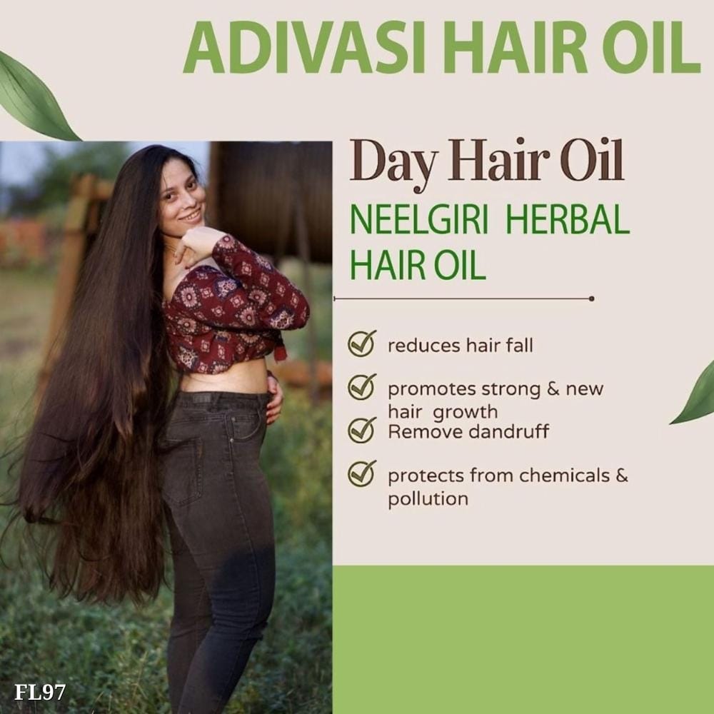 Pack of 4 Green Neelgiri Aadivasi Herbal Hair Oil | 400ml | Nourishing & Strengthening Formula