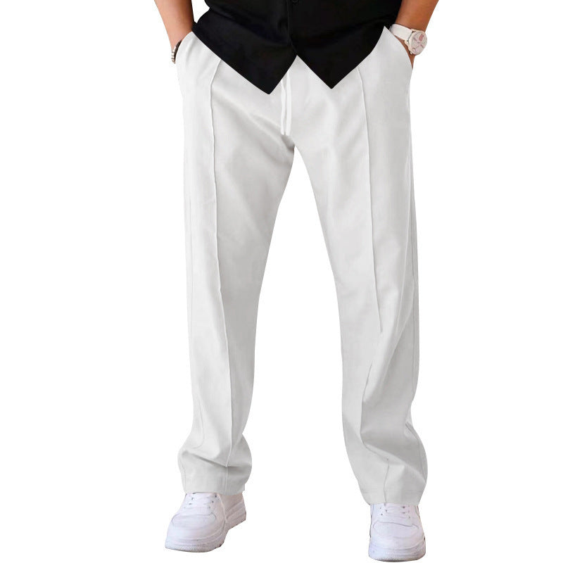 Men's Trousers Sports Casual Loose Straight Pants With Drawstring  Clothing