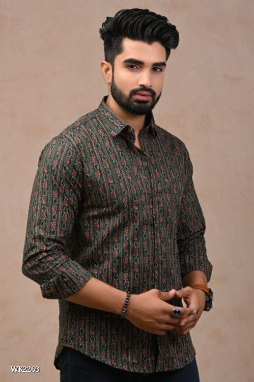 Pure Cotton Hand Block Shirts for Men | Authentic Indian Craftsmanship