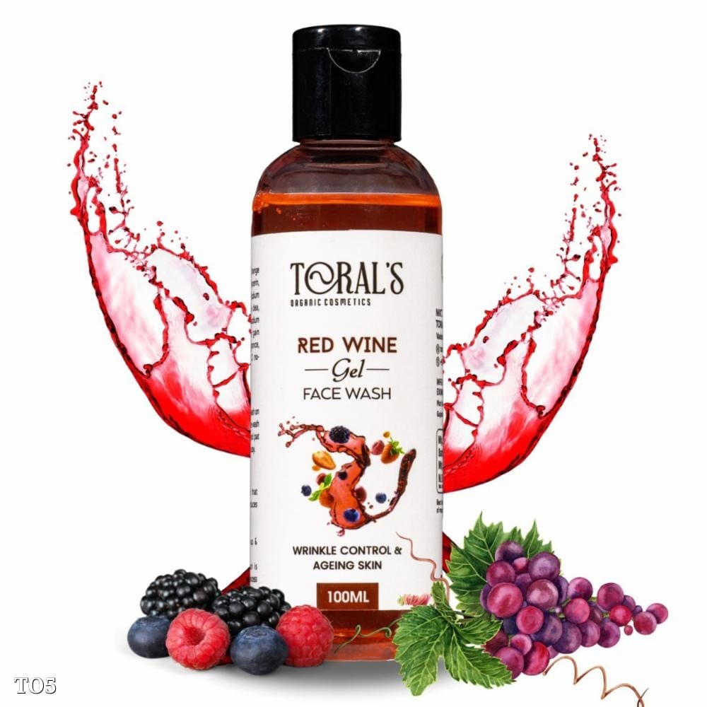 Toral's Red Gel Face Wash with Grape Extract | Anti-Aging, Hydrating & Soothing Formula (100ml)