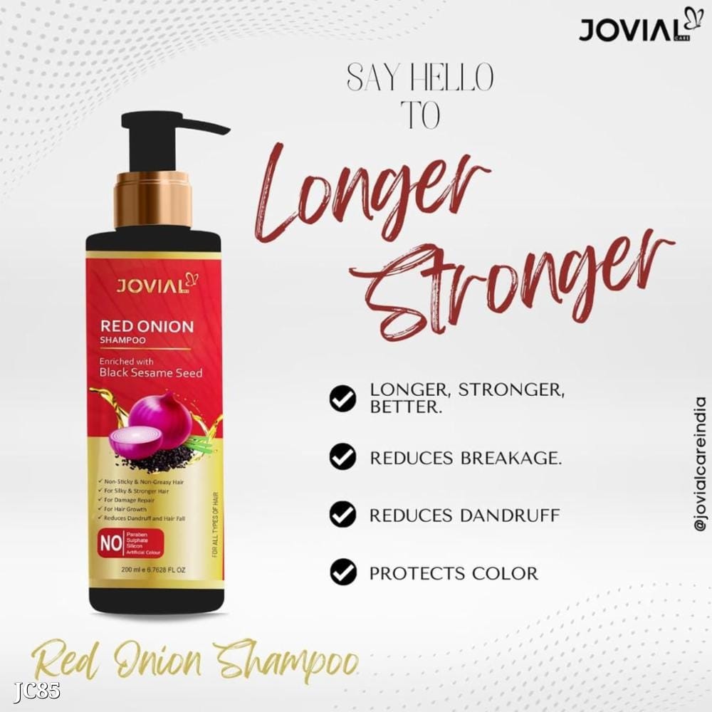 Jovial Care Red Onion Shampoo with Sesame Seeds | Pack of 2 (200ml Each) | Nourishing Hair Care