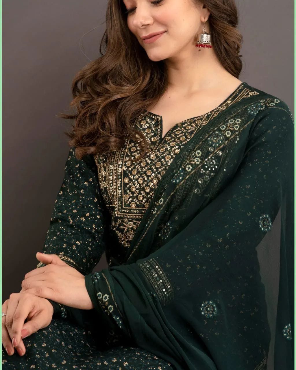 Women Viscose Rayon Kurta Pant Dupatta Set