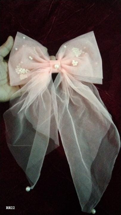 Stylish Hair Bow with Scarf | XL Net Fabric Hair Accessory