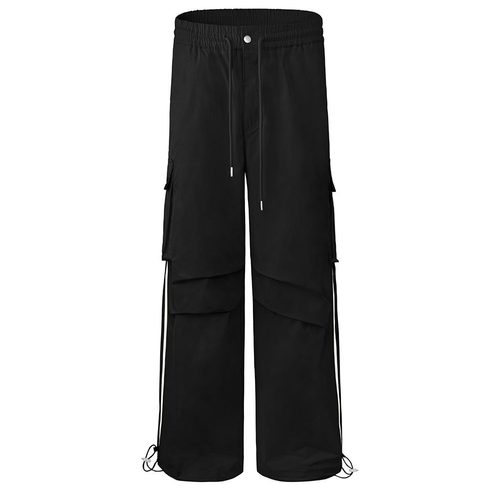 Men's Straight-leg Pants Pleated Casual Trousers