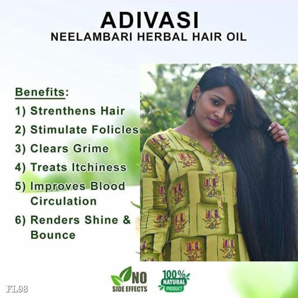 Pack of 4 Green Neelgiri Aadivasi Herbal Hair Oil | 400ml | Nourishing & Strengthening Formula