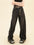 Rivet Design Washed Jeans Retro Wide-leg Pants