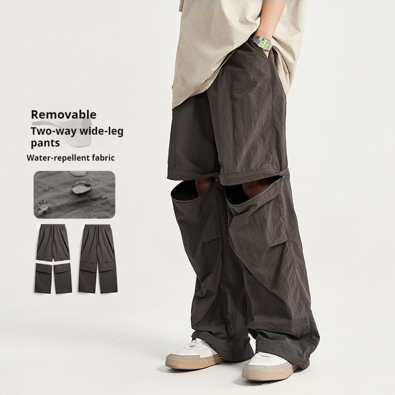 Wide Leg Detachable Pants One Pants Wear More Waterproof Leisure Big Feet Straight-leg Trousers