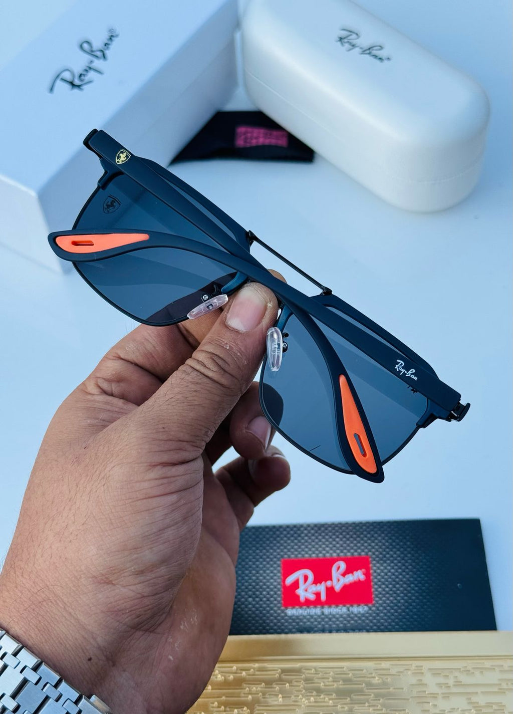 Ray-Ban #4 Unisex Shades | Premium Quality Frame with Full Accessories & Original Box