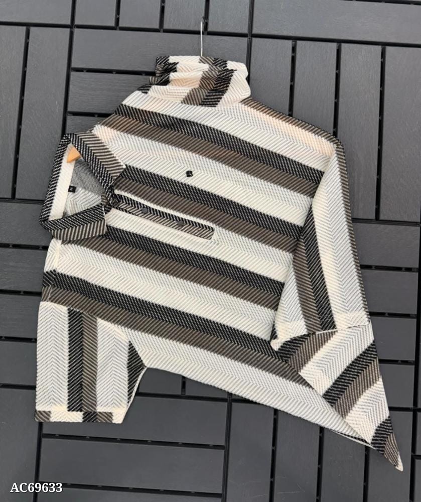 Men’s Exclusive Heavy Knitted Striped T-Shirt - Stylish and Comfortable