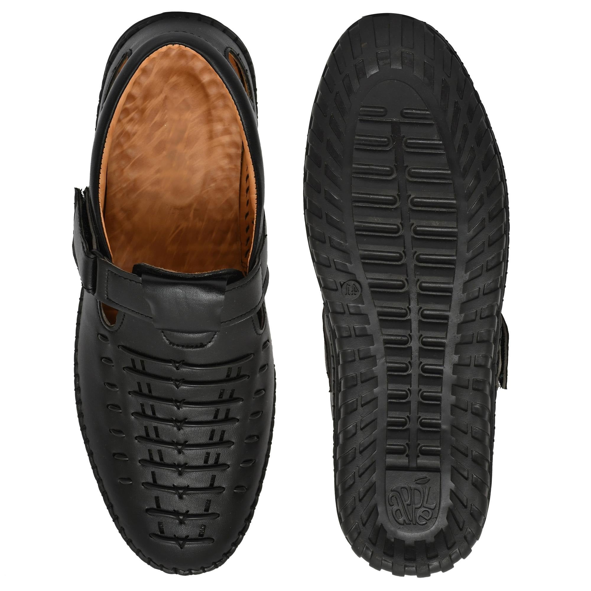 Stylish Men’s Faux Leather Roman Sandals - Comfort & Durability - swiftshopr.com