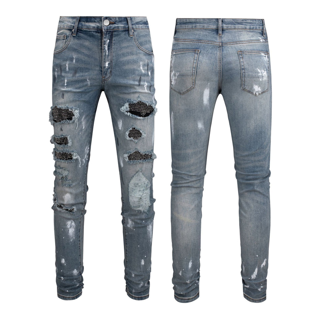 Black Patch Paint  Jeans