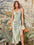 Elegant Women Maxi Beach Satin Dress Leg Slit Lace Up