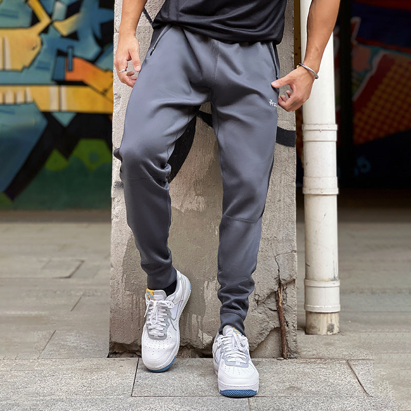 Sweatpants Panel Zip Pocket Stretch