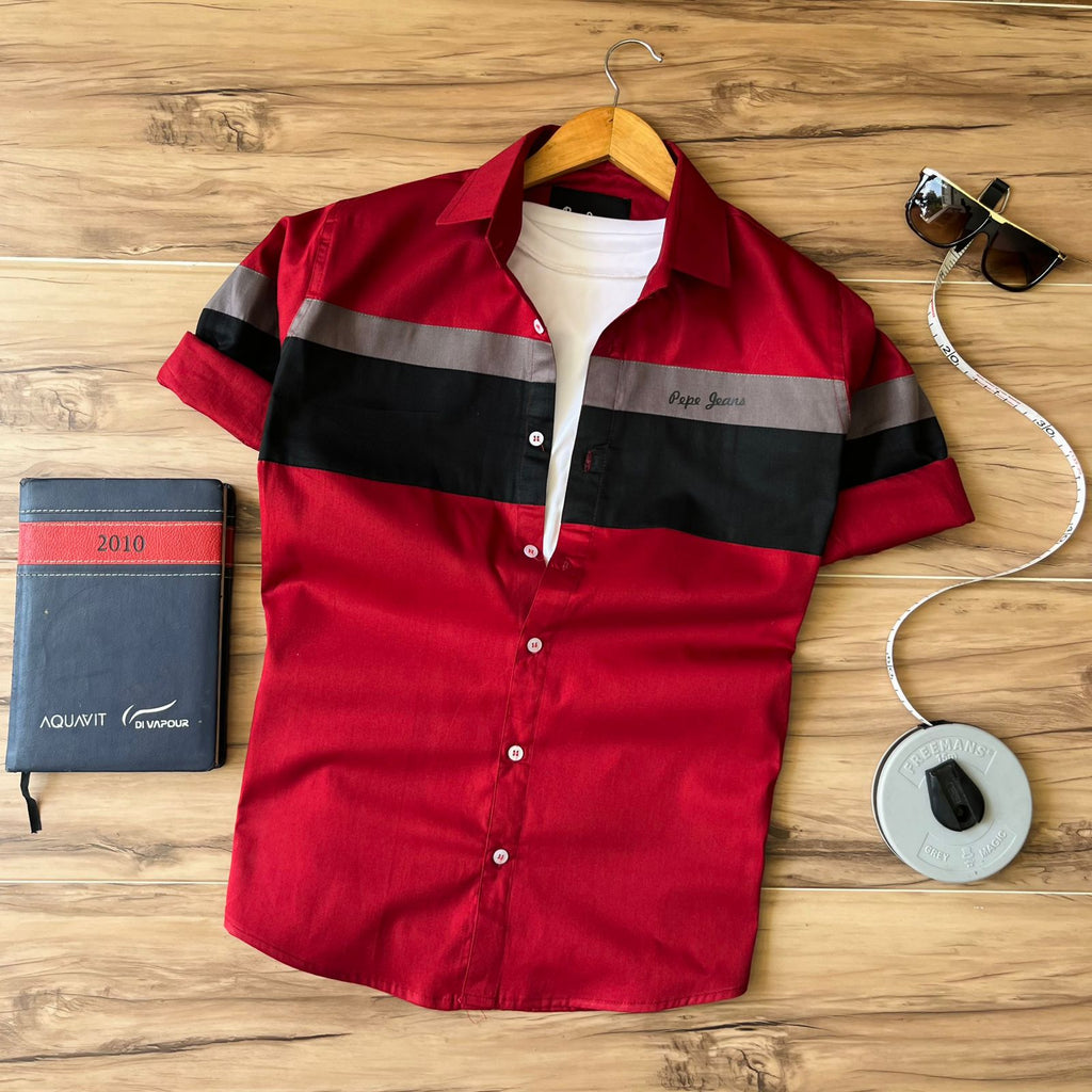 Pepe Jeans Showroom Shirt , 100% Original Quality  Red