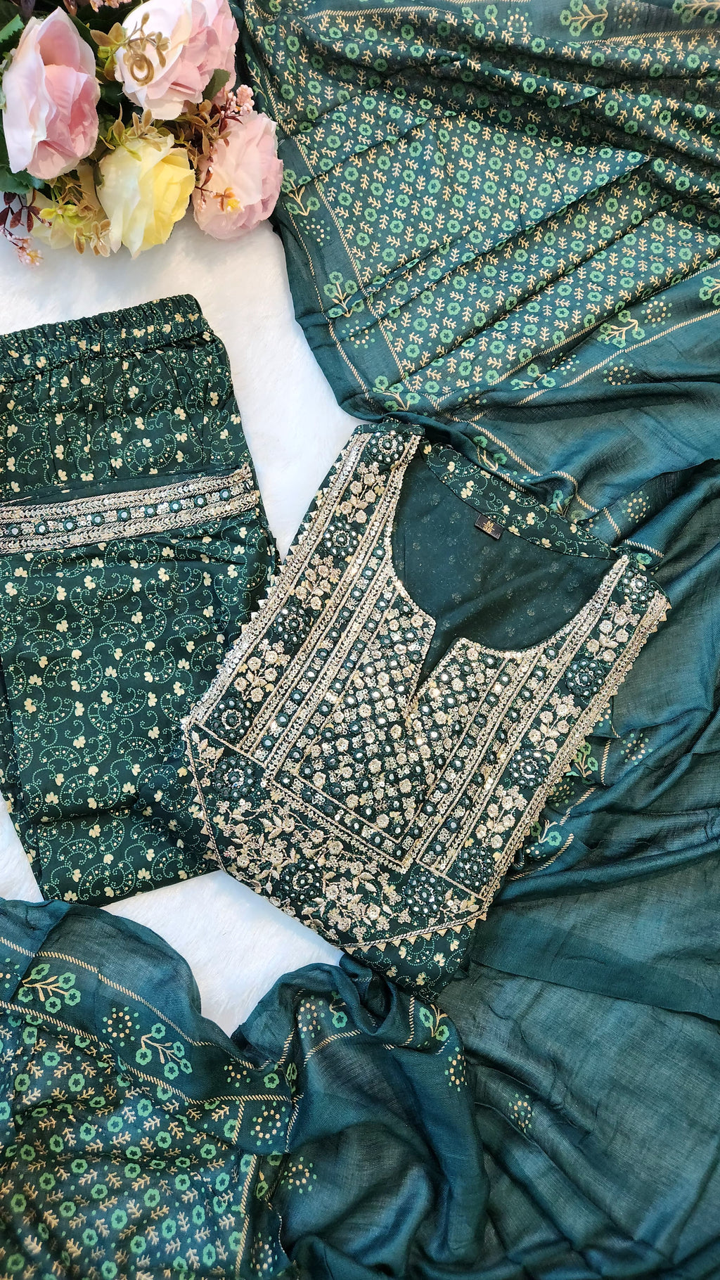 Women Viscose Rayon Kurta Pant Dupatta Set