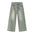 Men's Loose Washed-out Brushed White Blue Denim Coat Trousers