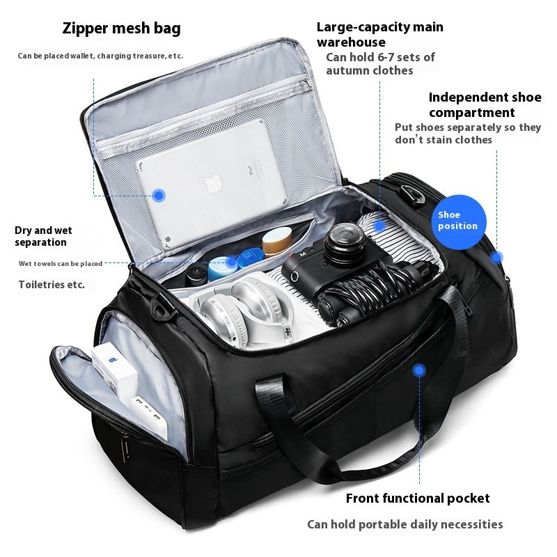 Men's Large Travel Dry Wet Separation Fitness Sports Training Messenger Bag