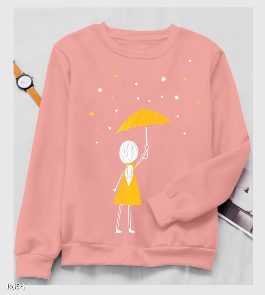 Stylish Glamorous Women’s Tees | Printed Cotton Blend Long Sleeve Tops