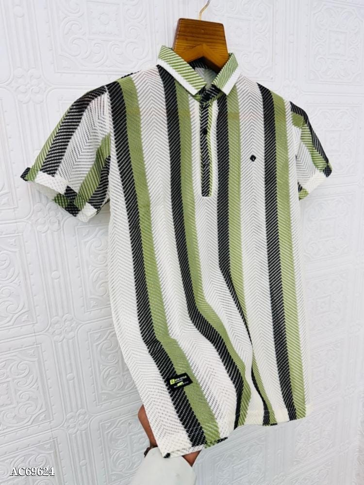 Men’s Exclusive Heavy Knitted Striped T-Shirt - Stylish and Comfortable