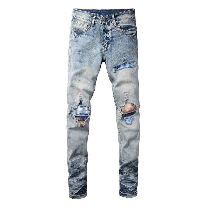 Men's Personalized Printed Ripped Jeans