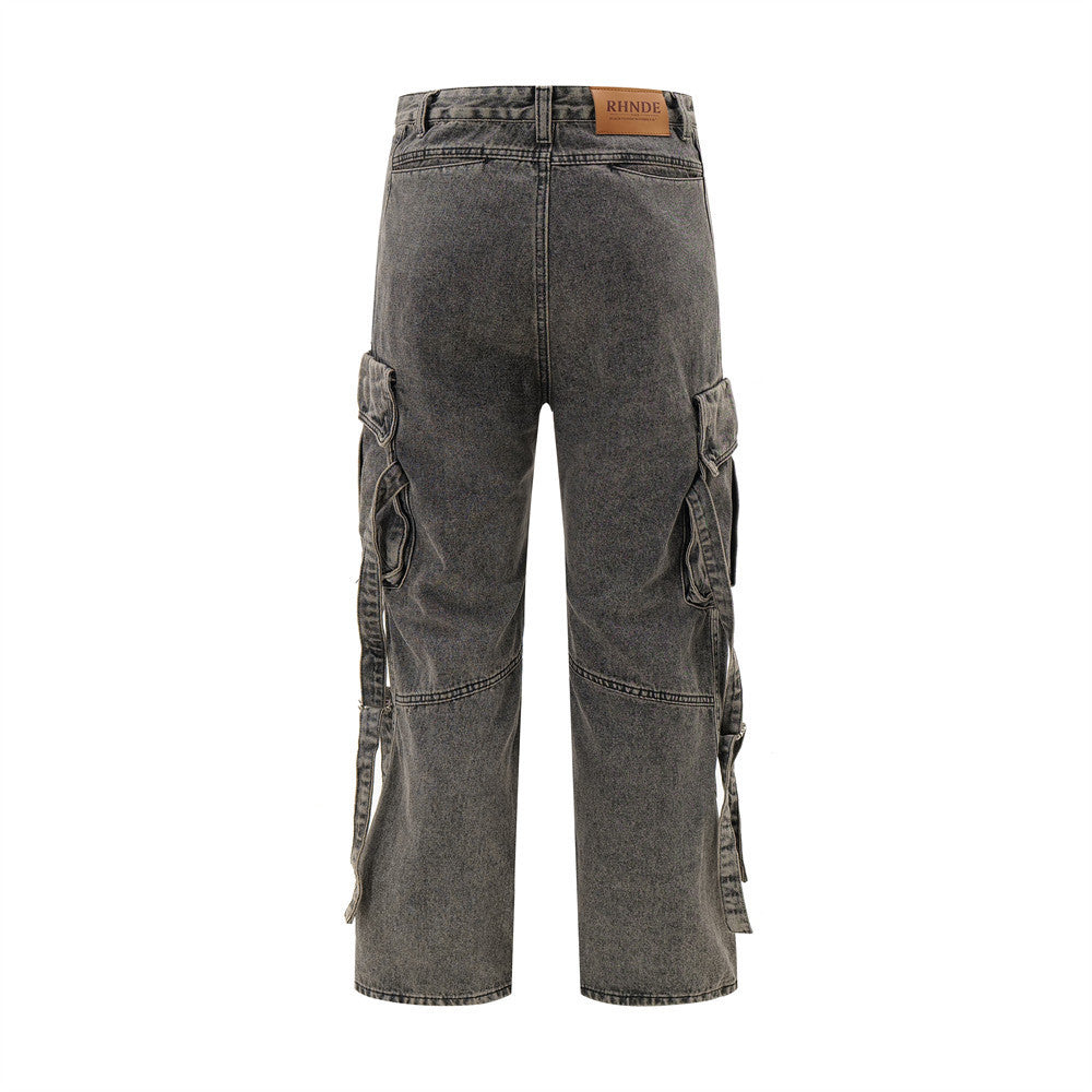 Heavy Industry Washed And Worn Denim Overalls