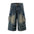 Old Washing Workwear Denim Shorts Men