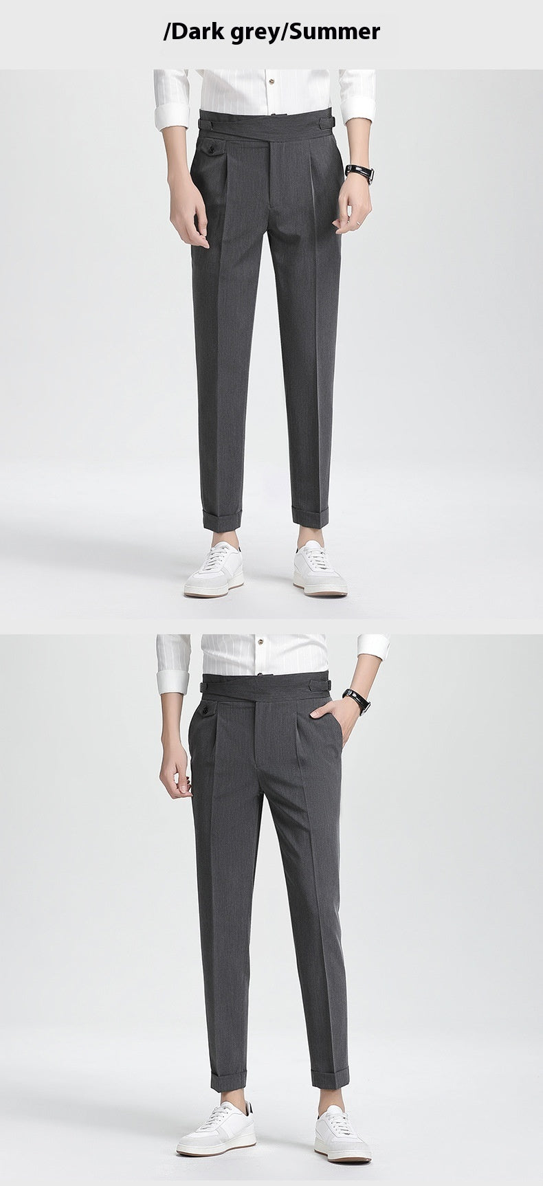 Men's High Waist Slim Fit Business Casual Pants