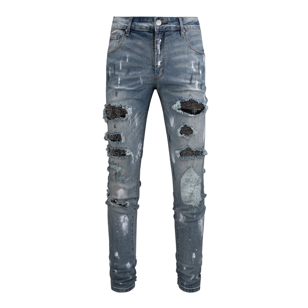 Black Patch Paint  Jeans