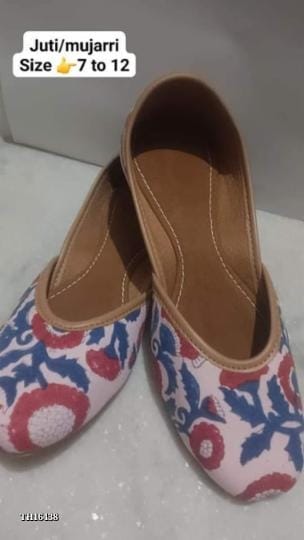 Exclusive Cotton Bagru Hand Block Printed Ladies Juti/Mojari | Traditional Indian Footwear