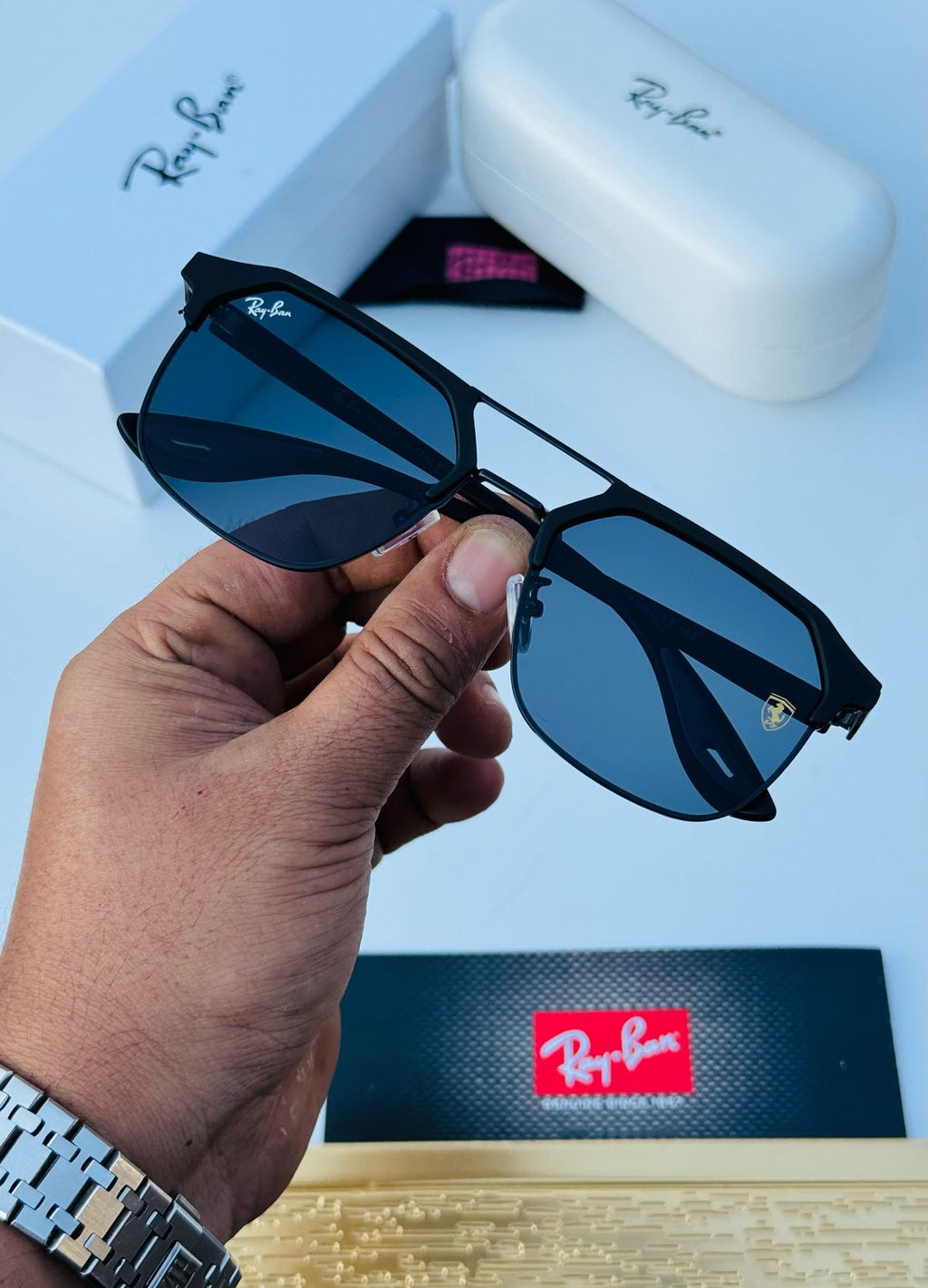 Ray-Ban #4 Unisex Shades | Premium Quality Frame with Full Accessories & Original Box