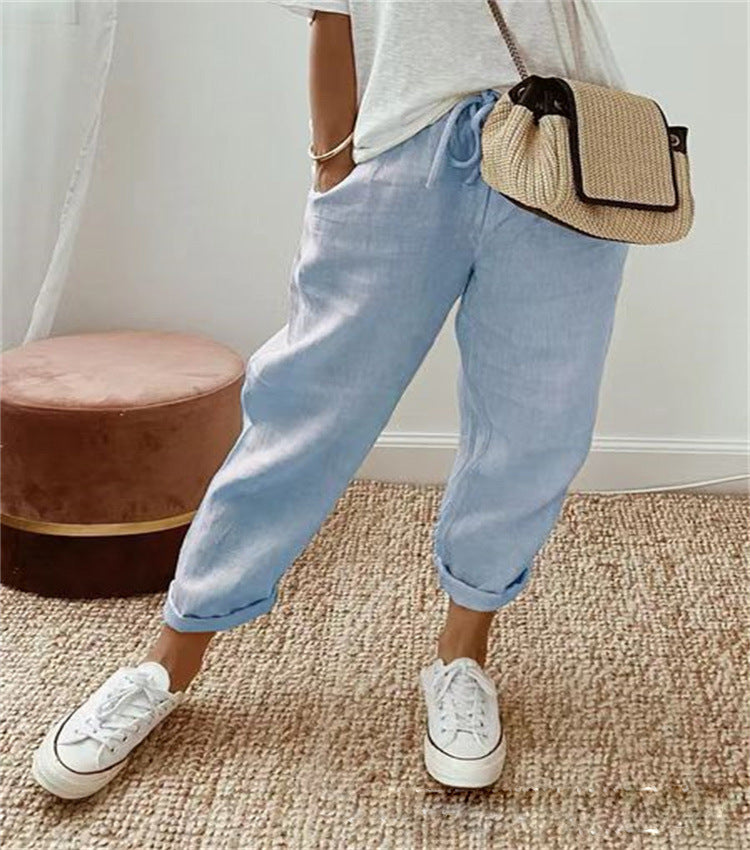 Women's Denim Pocket Elasticated Slacks