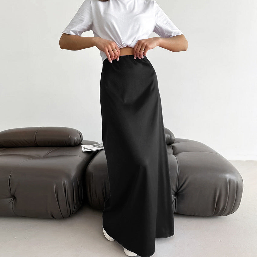 Women's Versatile Simple And Slim Fitting Long Skirt