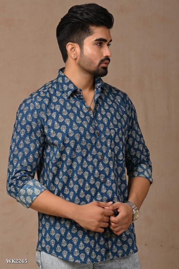 Pure Cotton Hand Block Shirts for Men | Authentic Indian Craftsmanship