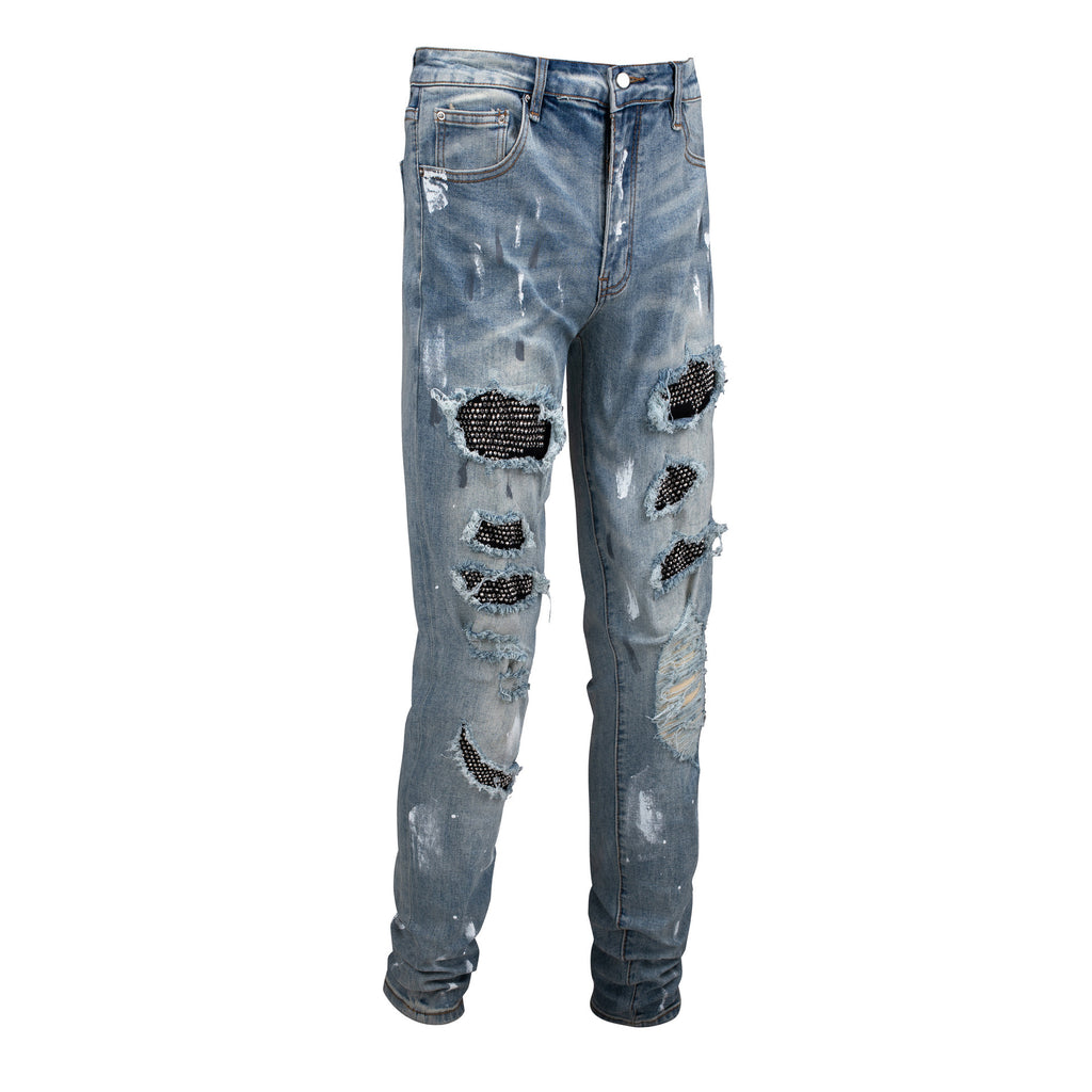 Black Patch Paint  Jeans