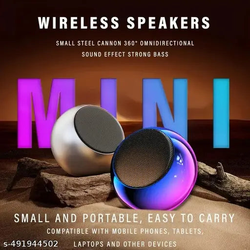 Mini B0oost 4 Bluetooth Speaker 4D Mini Electroplating Round Steel Speaker