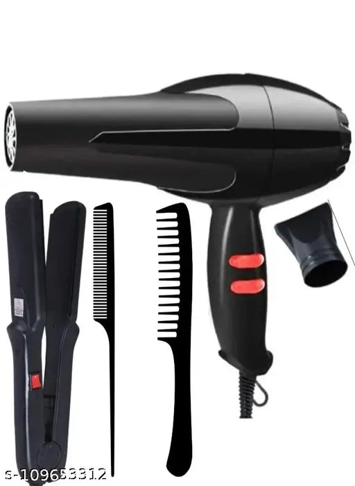 RIBQO COMBO PROFESSIONAL HAIR DRYER WITH 522 HAIR STRAIGHTENER AND TAIL COMB (MULTICOLOUR)FOR MEN AND WOMEN