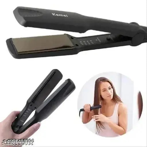 HIGHEX KM 329 Ceramic Professional Electric Hair Straightener Hair Straightener (Black)