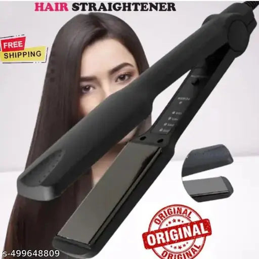 HIGHEX KM 329 Ceramic Professional Electric Hair Straightener Hair Straightener (Black)