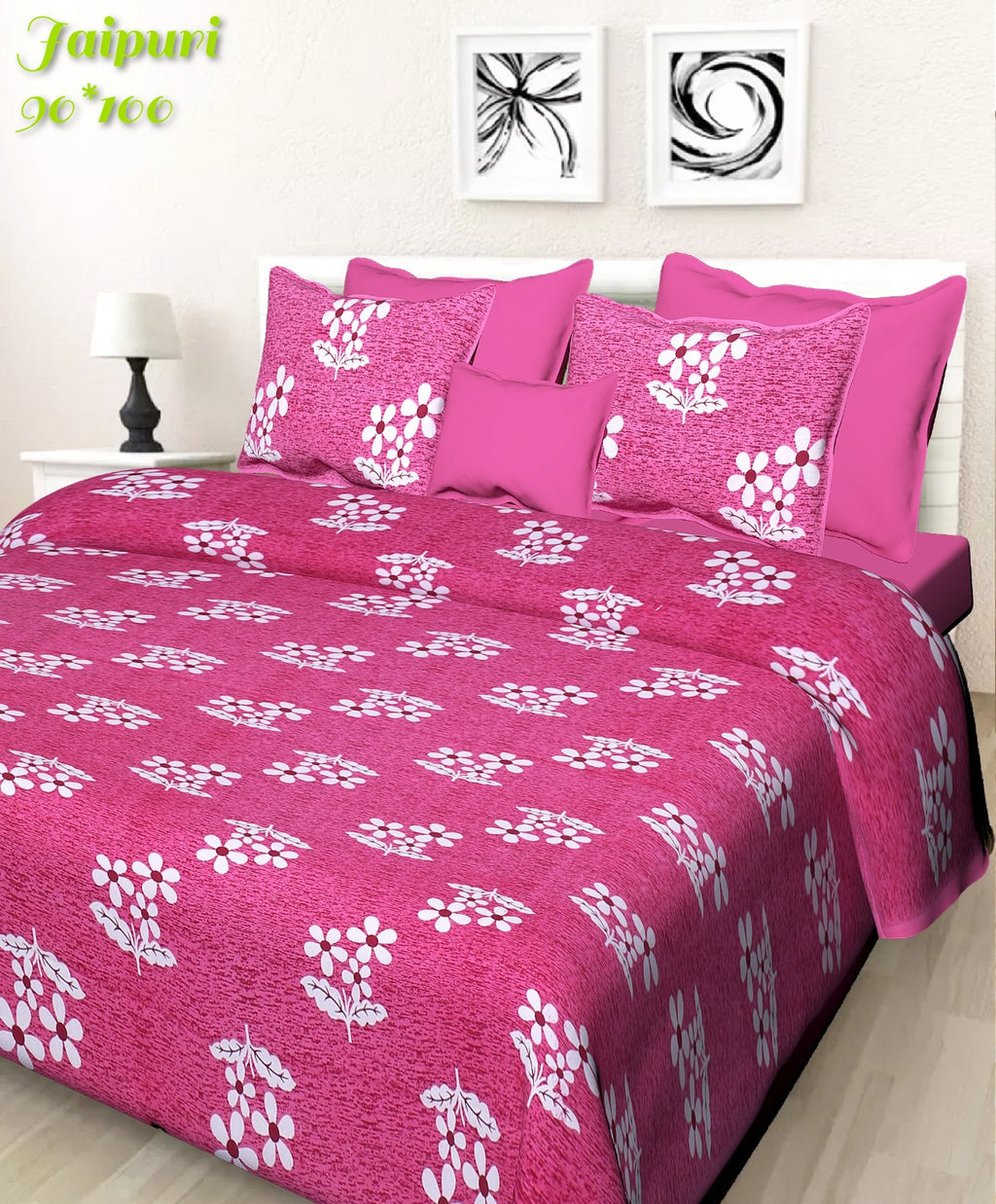 Pure Cotton Jaipuri Double Bed Bedsheet with Pillow Covers code 15