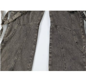 Heavy Industry Washed And Worn Denim Overalls