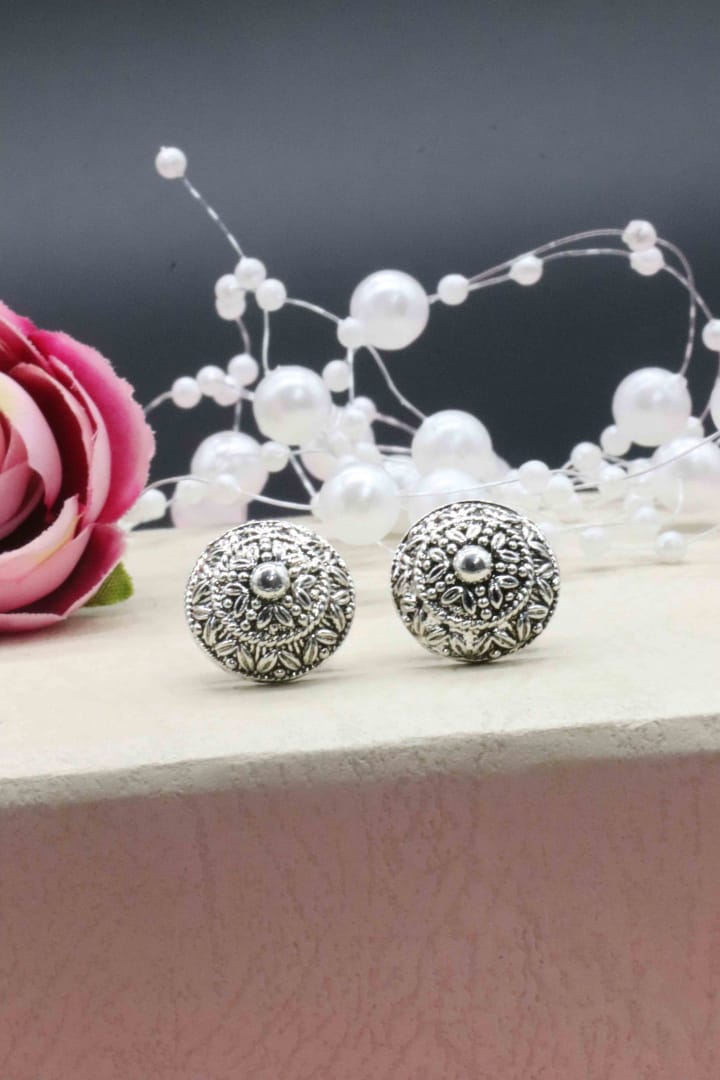 Elegant Silver Tops Earrings in India - Timeless and Sophisticated Jewelry SET OF THREE - swiftshopr.com