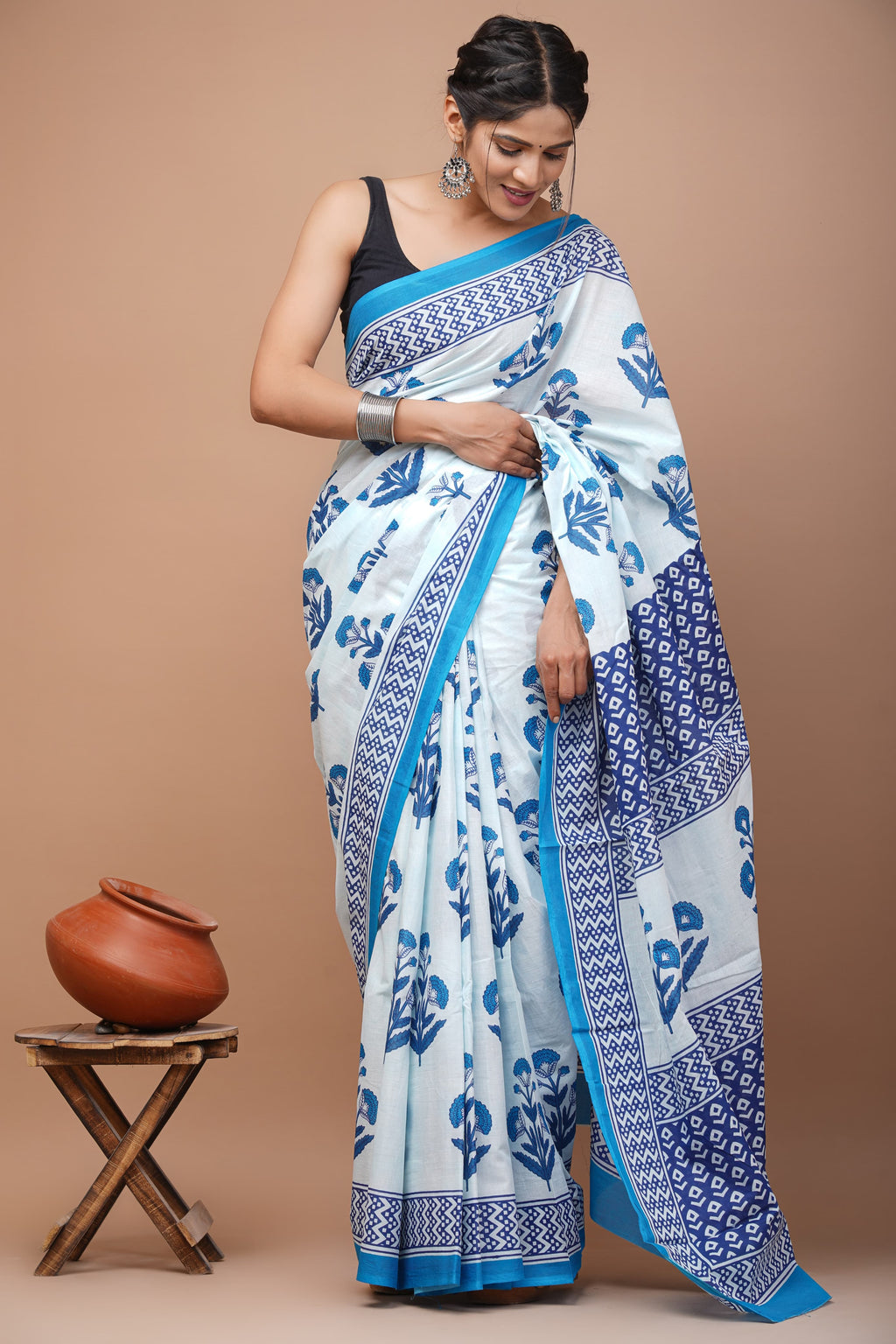 Latest Handwork MulMul Cotton Saree with Blouse – Premium Soft Pure Cotton Fabric, Best Quality Guarantee Code-35