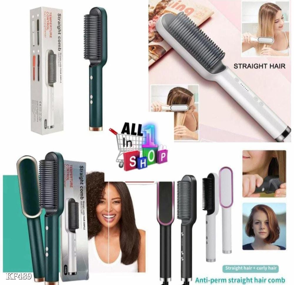 45W Hair Straightener Comb Brush for Men & Women | Electric Straightening & Smoothing Comb with 5 Temperature Control - Random Color