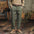 Retro Army Green Casual Pants Men's Loose Straight Cargo Pants