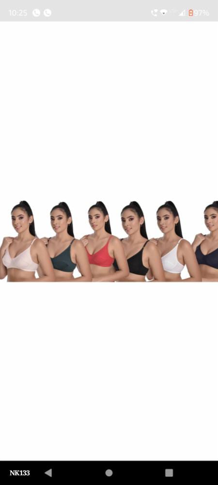 Combo Set of 6 Pure Cotton Non-Padded Bras for Women - Multi-Color, Full Coverage