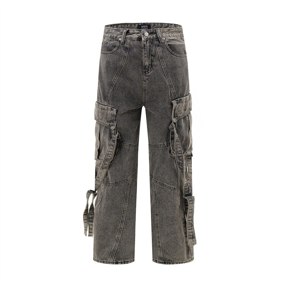 Heavy Industry Washed And Worn Denim Overalls