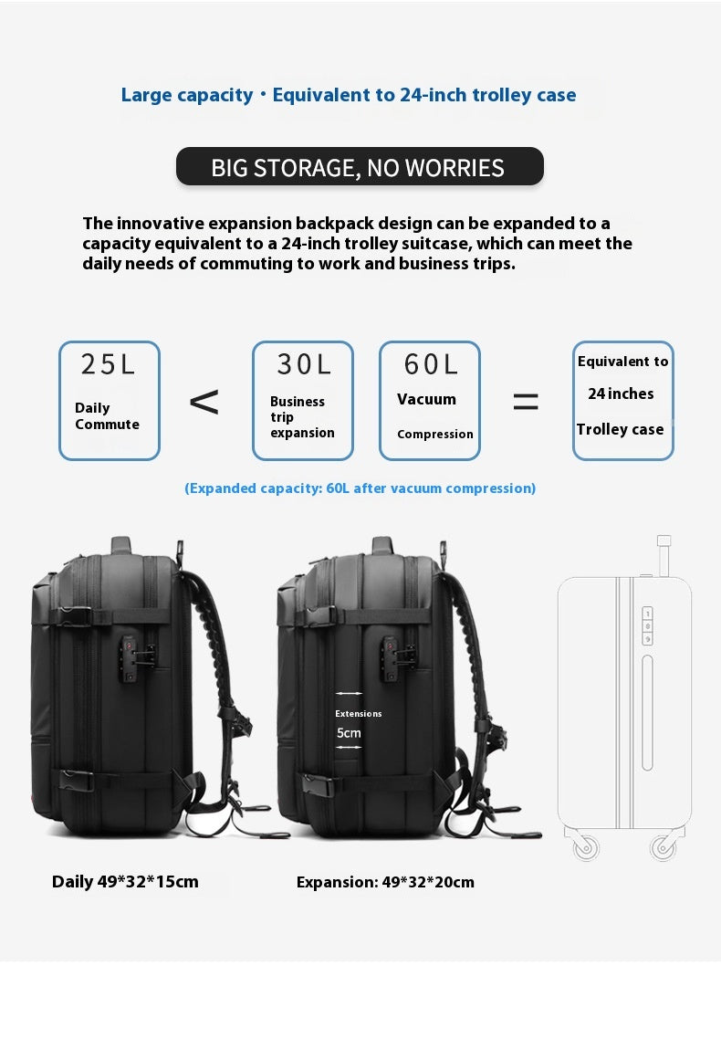 Men's Large-capacity Backpack Dry Wet Separation Anti-theft Package Business Leisure Uni Backpack