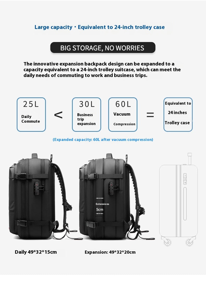 Men's Large-capacity Backpack Dry Wet Separation Anti-theft Package Business Leisure Uni Backpack